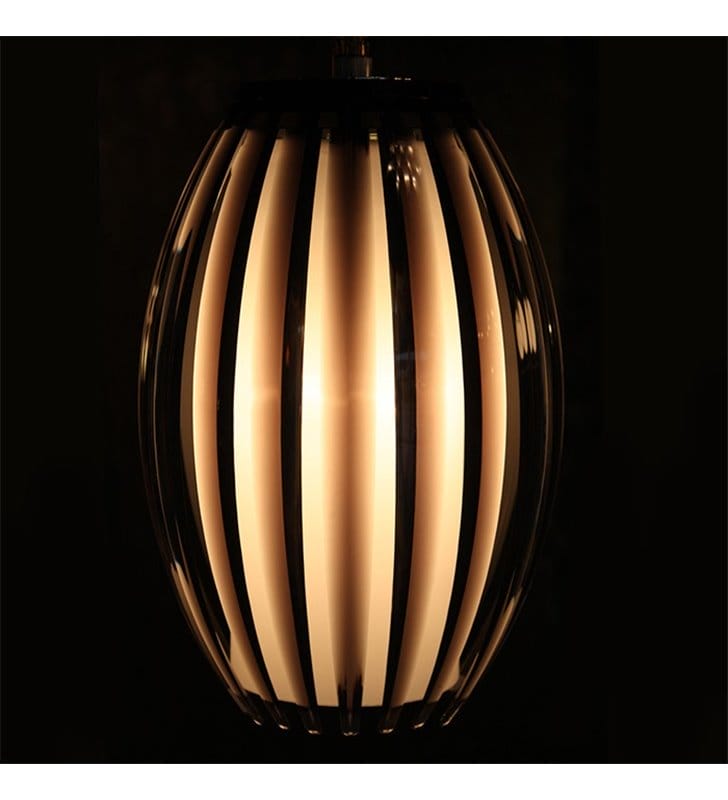 Lampa wisząca Elba brązowa nowoczesna podwójny klosz z tworzywa i ze szkła - OD RĘKI