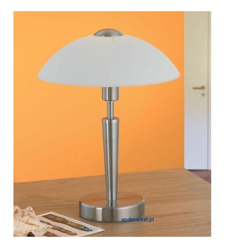 Lampa stołowa gabinetowa Solo1 kolor nikiel z włącznikiem dotykowym