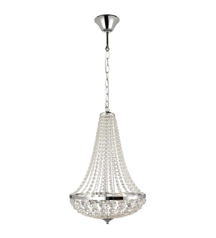 40cm żyrandol kryształowy Granso lampa wisząca z kryształkami chrom do jadalni kuchni salonu sypialni - OD RĘKI