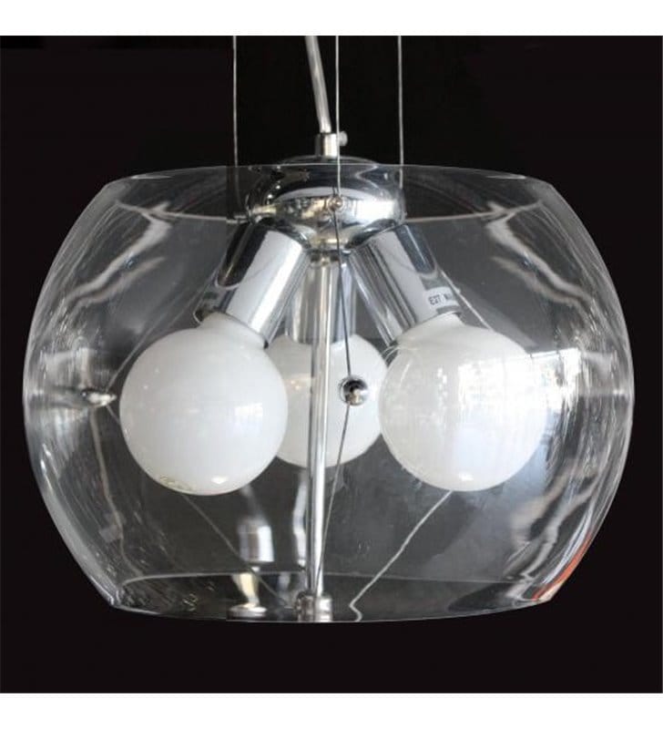 Lampa wisząca Cosmo bezbarwny szklany klosz z 3 żarówkami