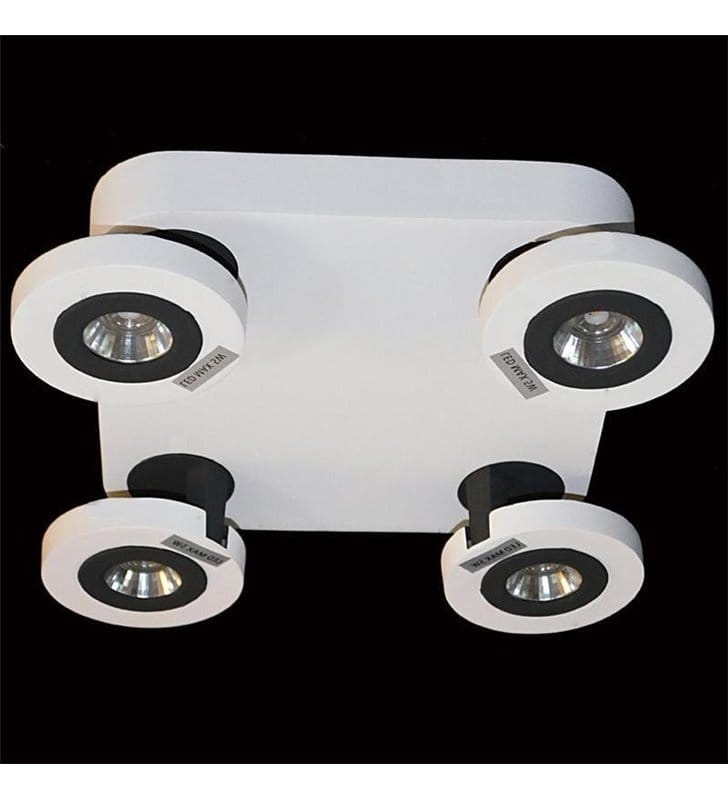Lampa sufitowa Enzo LED biało czarna 4 punktowa