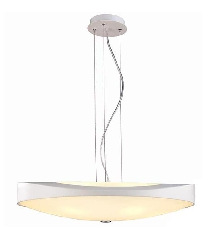 Lampa wisząca Campana biała okrągła nad stół do jadalni do sypialni salonu kuchni