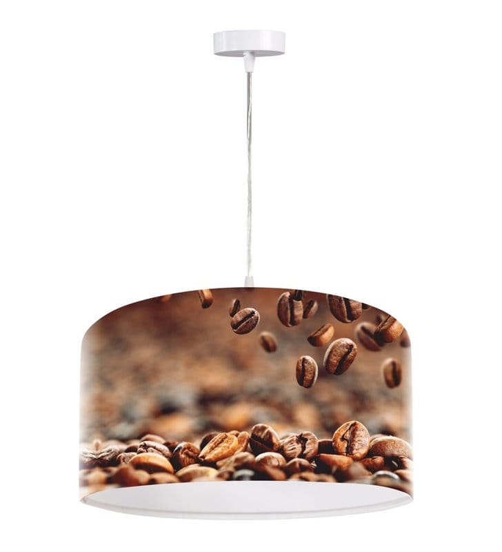 Lampa wisząca Aromatyczna Kawa abażur z nadrukiem do kuchni jadalni kawiarni restauracji