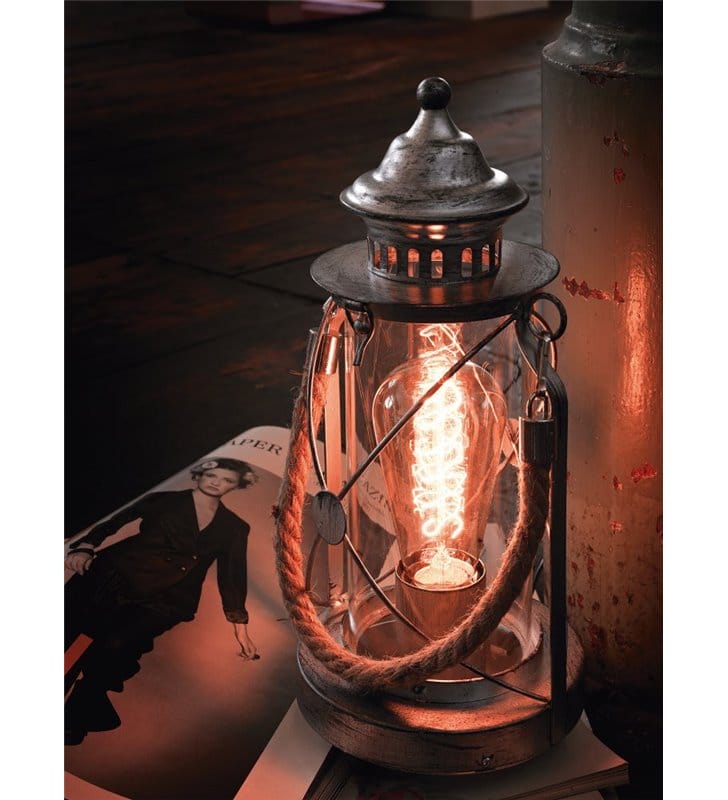 Lampa stołowa Bradford latarenka w stylu vintage morskim