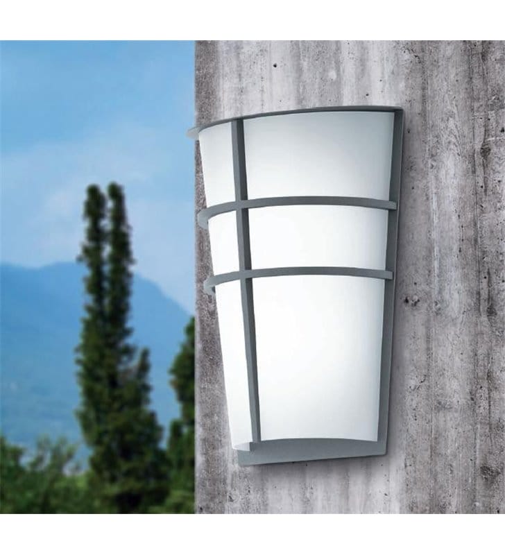 Breganzo nowoczesna lampa ścienna ogrodowa srebrna LED