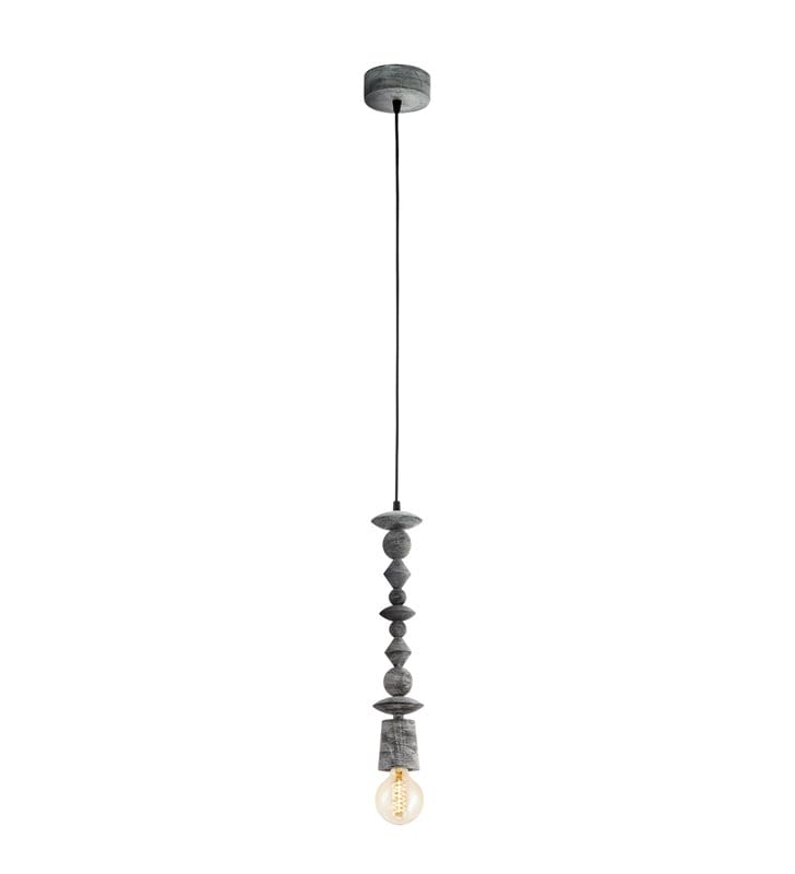 Lampa wisząca Avoltri oprawka drewniana kolor czarny patynowany w stylu vintage