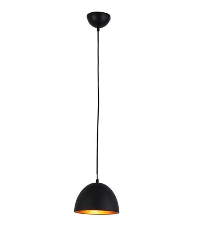 Modena czarna lampa wisząca ze złotym środkiem mała klosz kopuła nowoczesna
