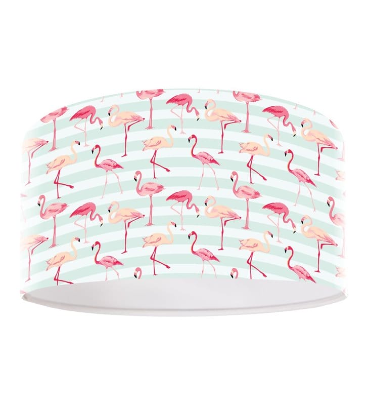 Lampa wisząca Flamingi oryginalna abazur z kolorowym nadrukiem z flamingami