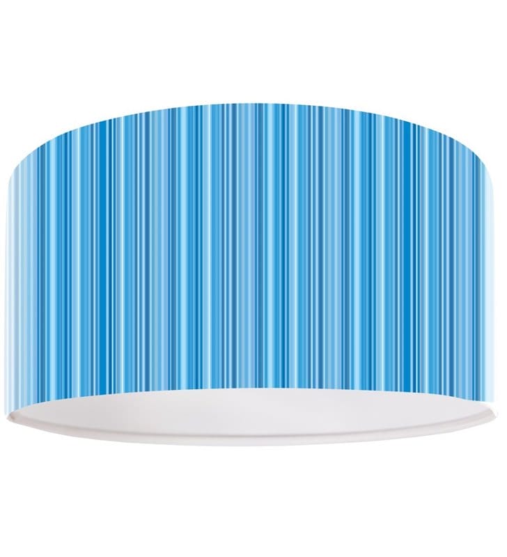 Niebieska wisząca lampa w prążki Laurent 50cm