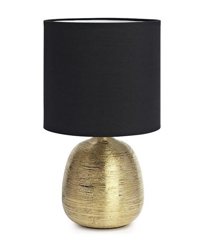 Czarno złota lampa stołowa Oscar na komodę stolik nocny do salonu sypialni jadalni