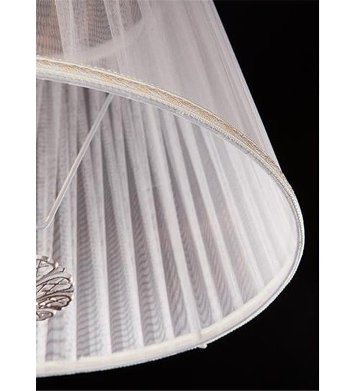 Klasyczna lampa podłogowa w stylu prawansalskim Iris biała ze złotymi przetarciami biały abażur