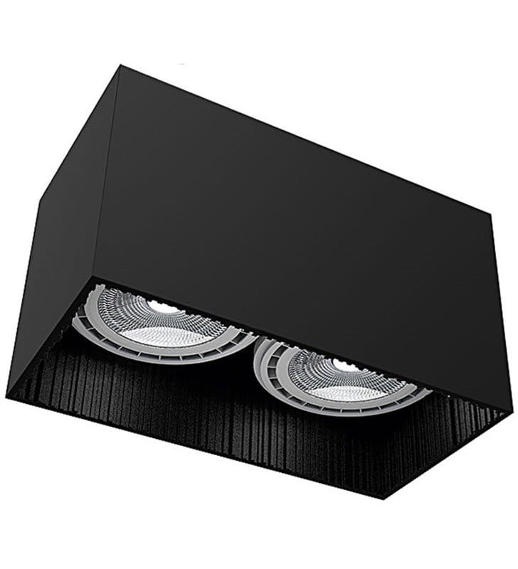 Lampa sufitowa Groove Black czarna podwójna żarówki GU10 ES111 prostokątna