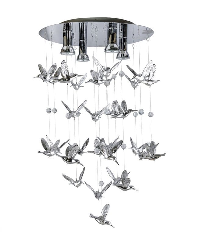 Lampa wisząca Birds dekoracyjna awangardowa z wiszącymi ptaszkami do salonu sypialni jadalni