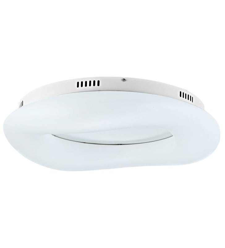 Nowoczesny plafon LEDowy Donut średnica 90cm biały możliwość ściemniania do salonu sypialni kuchni jadalni na korytarz hol