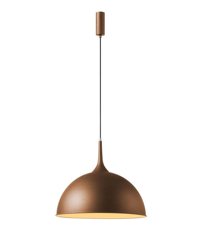 Brązowa metalowa lampa wisząca Mia w nowoczesnym stylu