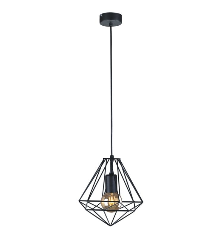 Nowoczesna czarna druciana lampa wisząca Marko w kolorze czarnym styl nowoczesny loftowy