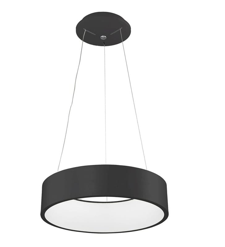 Czarna nowoczesna wisząca lampa LED Chiara obręcz