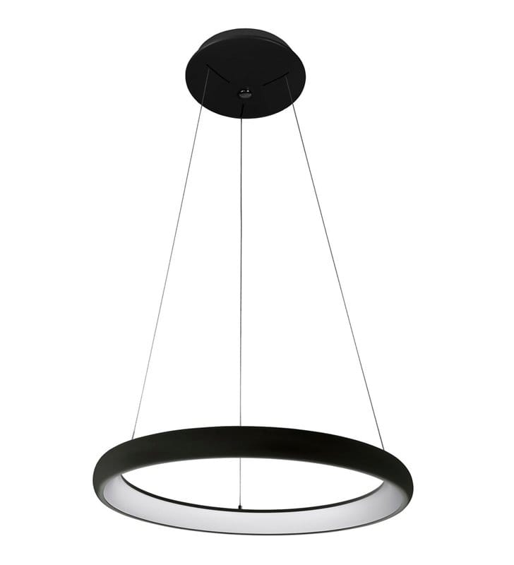 Nowoczesna czarna obręcz lampa wisząca LED Alessia 51cm ciepła barwa światła