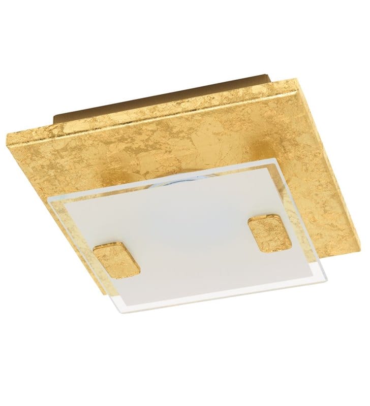 Mały złoty kwadratowy plafon Vicaro1 13,5cm