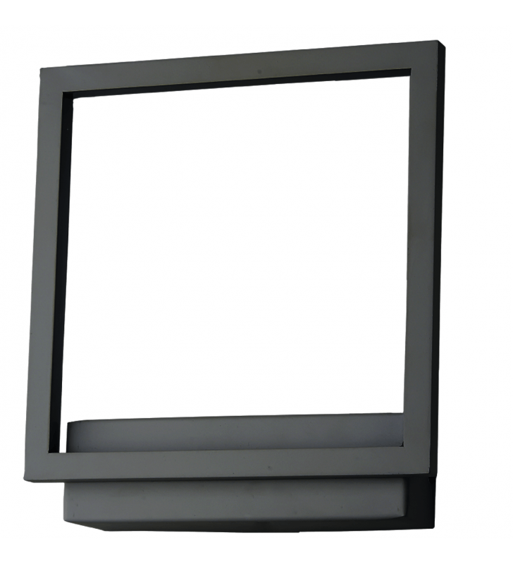 Kinkiet Opera czarny nowoczesny LED podświetlany kwadrat