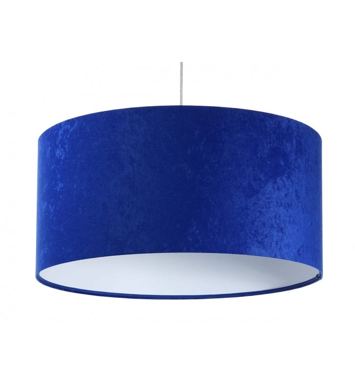 Kobaltowa lampa wisząca Alpana z białym wnętrzem np. do sypialni lub nad stół do jadalni