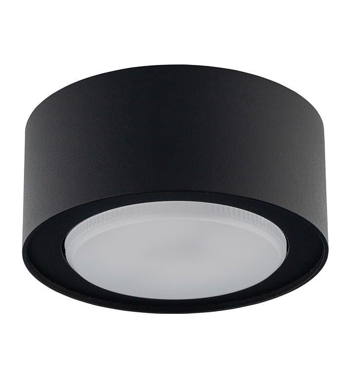 Natynkowa lampa punktowa Flea czarna niska 4,5cm średnica 10cm do salonu sypialni na korytarz