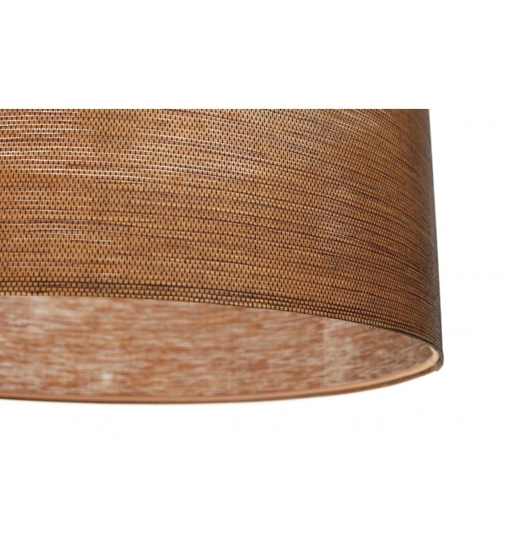 Lampa wisząca Kayode brązowa abażur z materiału strukturalnego do sypialni salonu jadalni kuchni 3 rozmiary