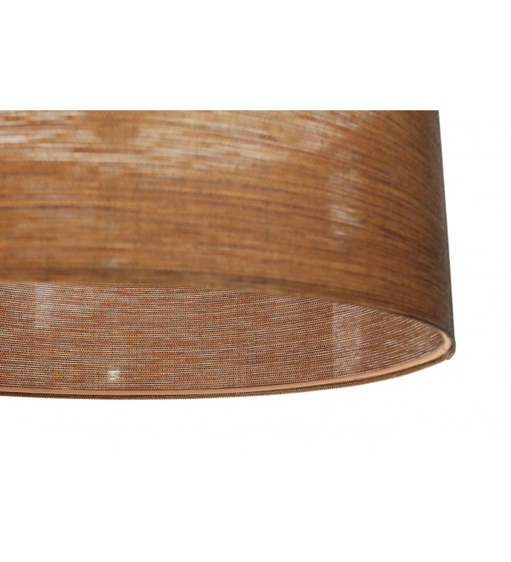 Lampa wisząca Kayode brązowa abażur z materiału strukturalnego do sypialni salonu jadalni kuchni 3 rozmiary