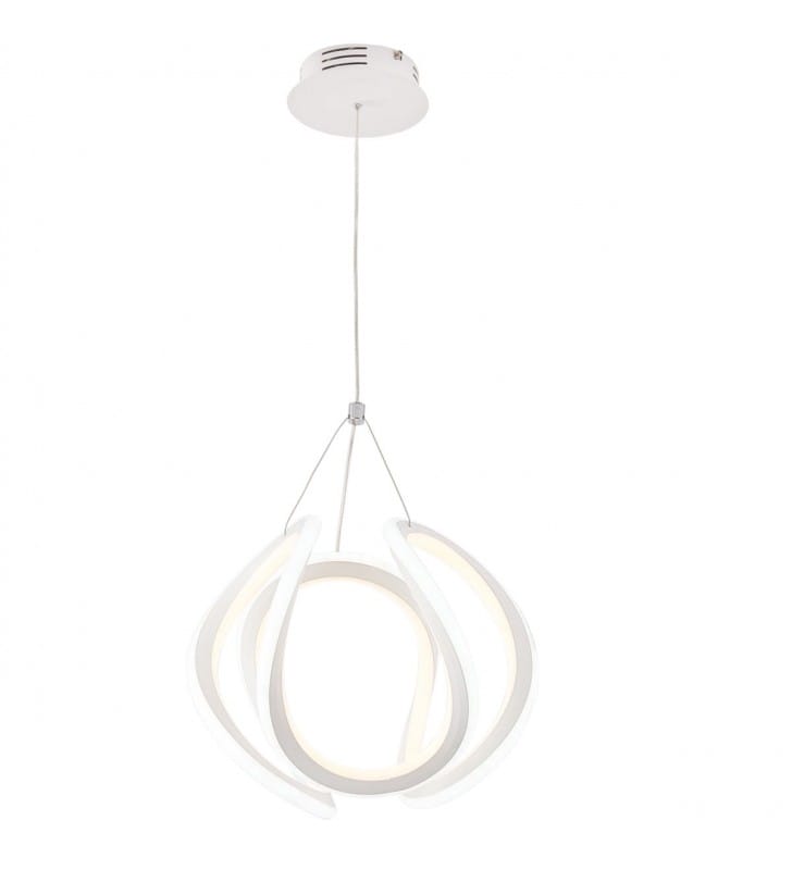 Biała lampa wisząca Conti o nietypowym kształcie 30cm nowoczesna LED 4000K np. do salonu lub do jadalni
