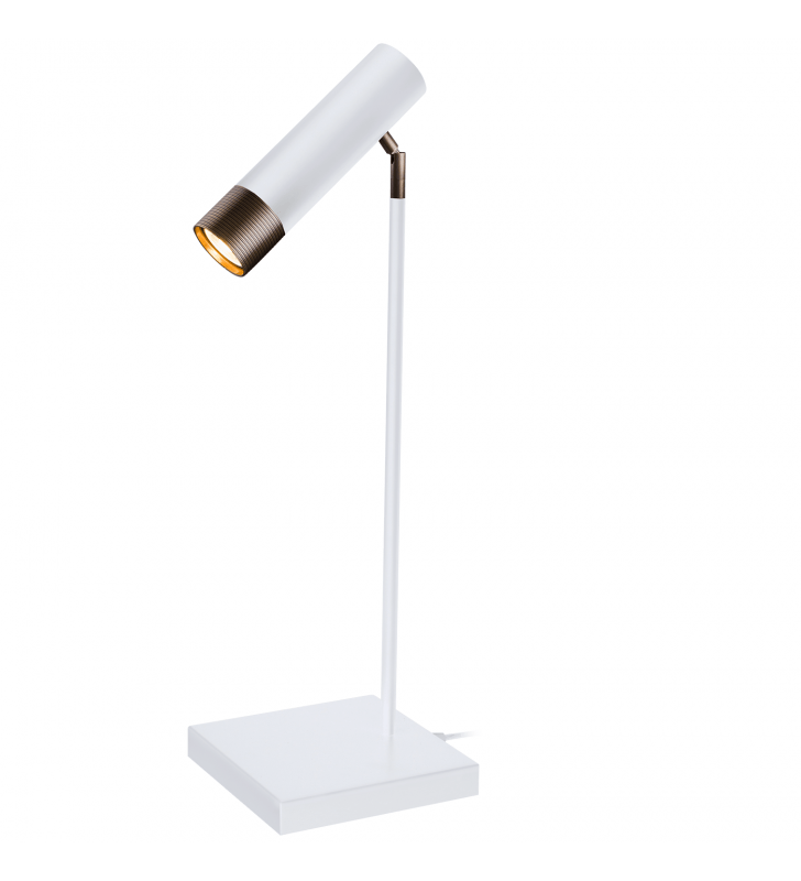 Biało patynowa lampa Eido nowoczesna lampa biurkowa stołowa nocna włącznik na przewodzie