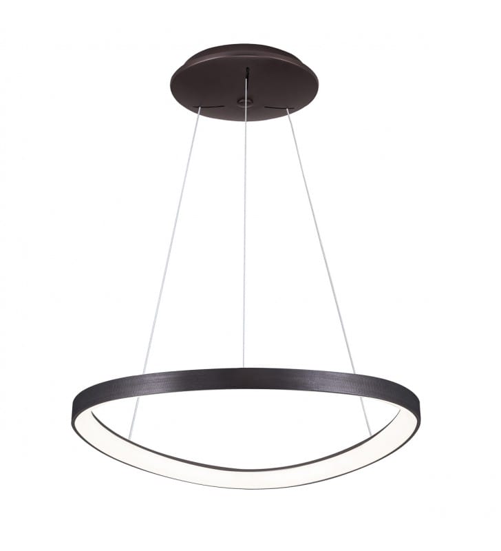 Nowoczesna czarna lampa wisząca Morfi LED obręcz 65cm do salonu sypialni jadalni kuchni