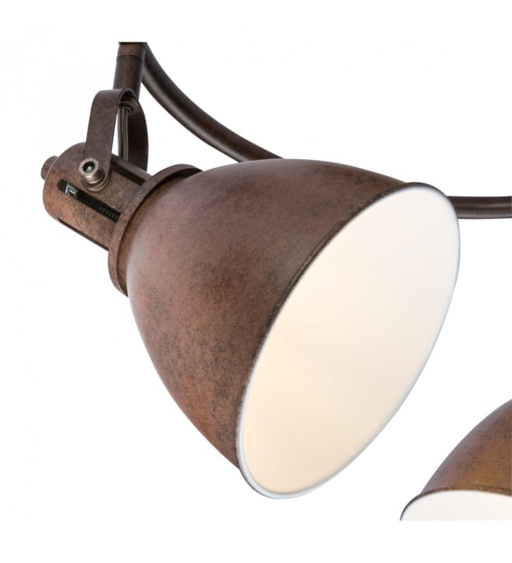 Industrialna metalowa 3 punktowa lampa sufitowa w kolorze rdzy Giorgio