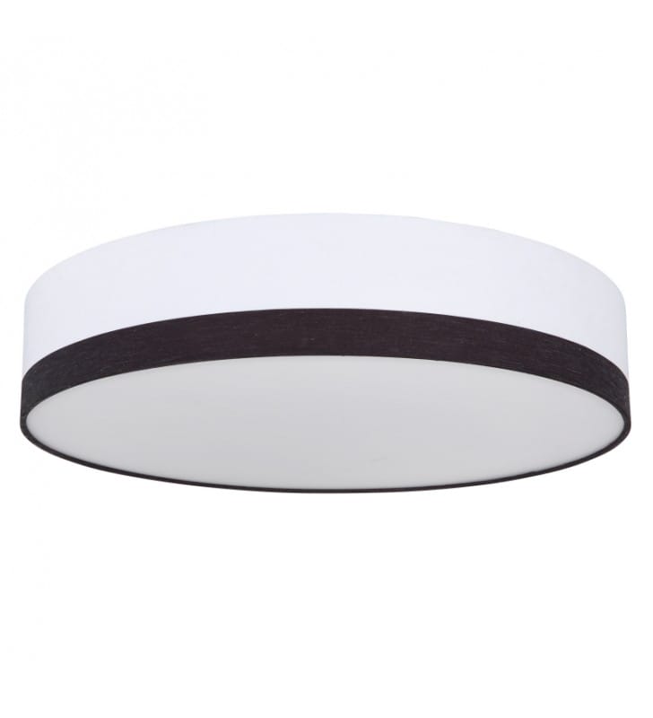 Biało czarny okrągły plafon Maggy LED 50cm zmiana barwy światła włącznikiem ściennym