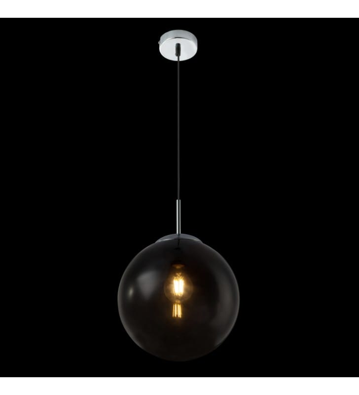 25cm okrągła lampa wisząca Varus szklana cieniowana dymiona kula do sypialni przy łóżku salonu kuchni jadalni