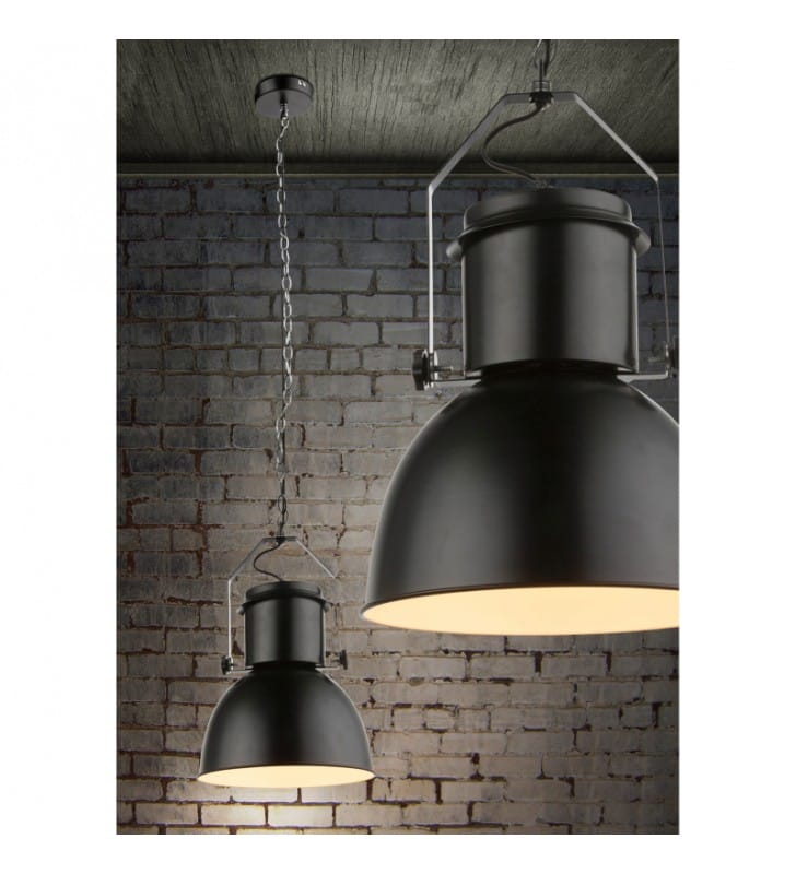 Czarna metalowa lampa wisząca do kuchni w stylu loftowym Kutum
