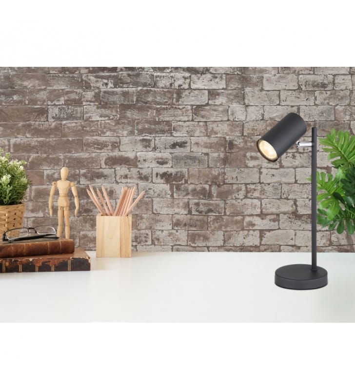 Czarna nowoczesna lampa stołowa biurkowa Robby włącznik na przewodzie