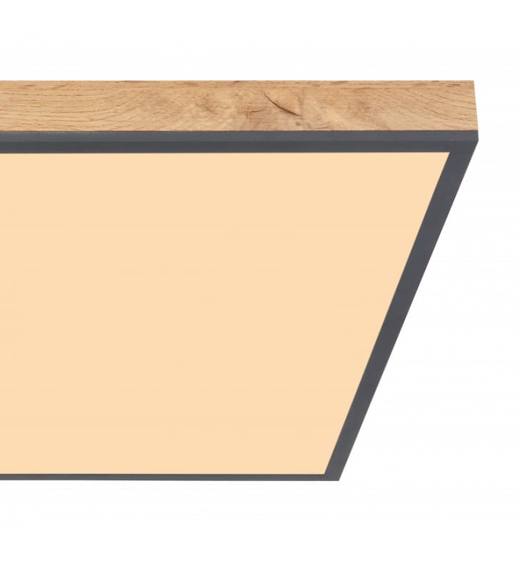 59cm kwadratowy metalowy plafon do kuchni jak z drewna Doro LED 3000K