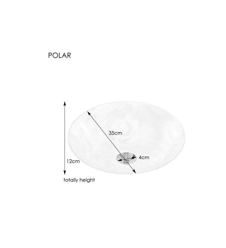 Biały matowy plafon ze szkła Polar 35cm okrągły na 2 żarówki bez zdobień