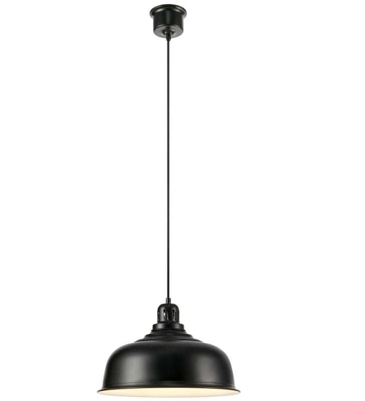 Czarna metalowa lampa wisząca nad stół Port loft 37cm długi przewód