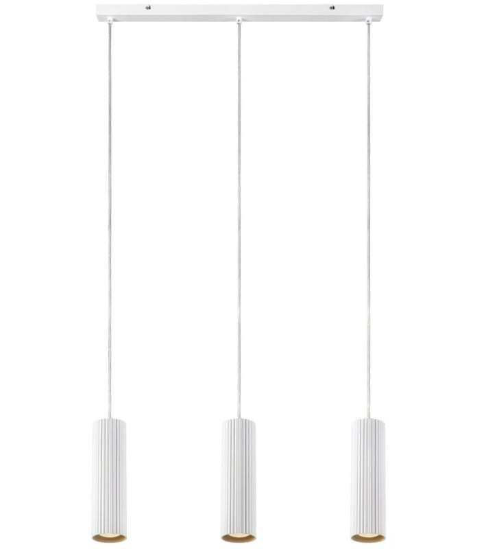 Potrójna nowoczesna biała lampa wisząca do jadalni Costilla 3 dekoracyjne klosze