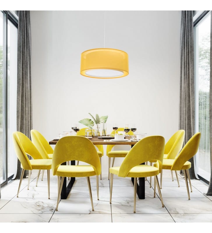 40cm żółta lampa wisząca Isadora do salonu sypialni jadalni nad stół do pokoju dziecka