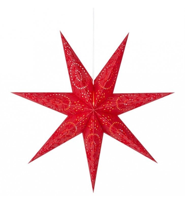 Aratorp czerwona gwiazda z papieru do powieszenia 75cm podświetlana przewód 3,5m włącznik Markslojd