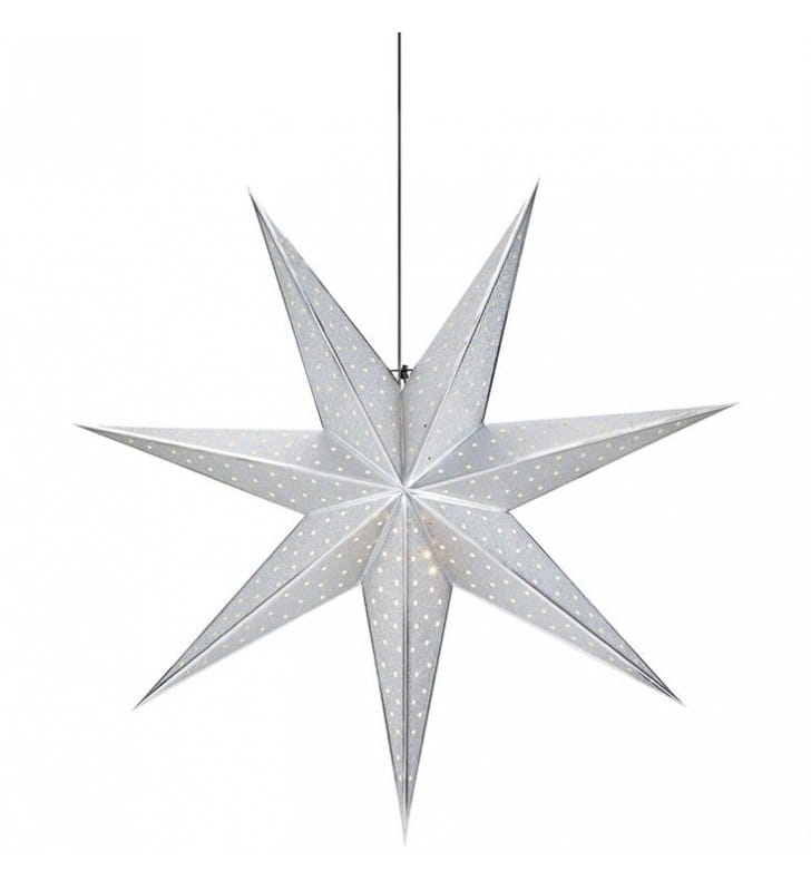 45cm srebrna gwiazda z papieru Glitter podświetlana dekoracja świąteczna
