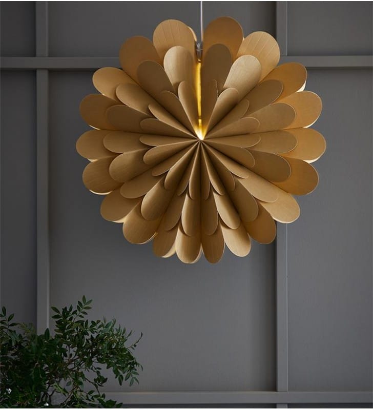 60cm złota dekoracja papierowa do powieszenia kwiatek z podświetleniem Maravilla 1xE14