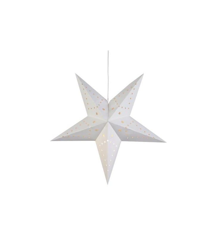 Biała 5 ramienna gwiazda papierowa do zawieszenia Mikke