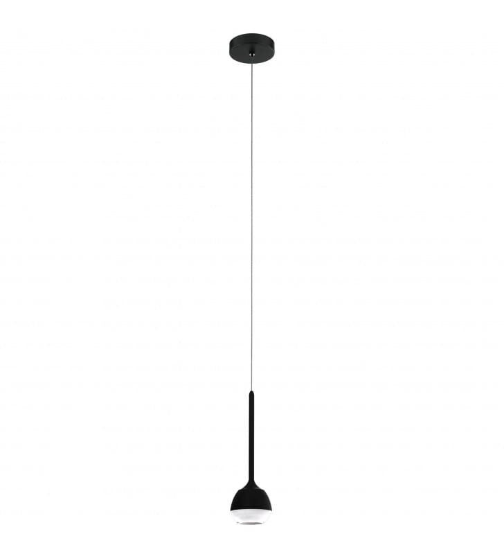 Pojedyncza czarna lampa wisząca Nucetto LED nieduży klosz w nowoczesnym stylu
