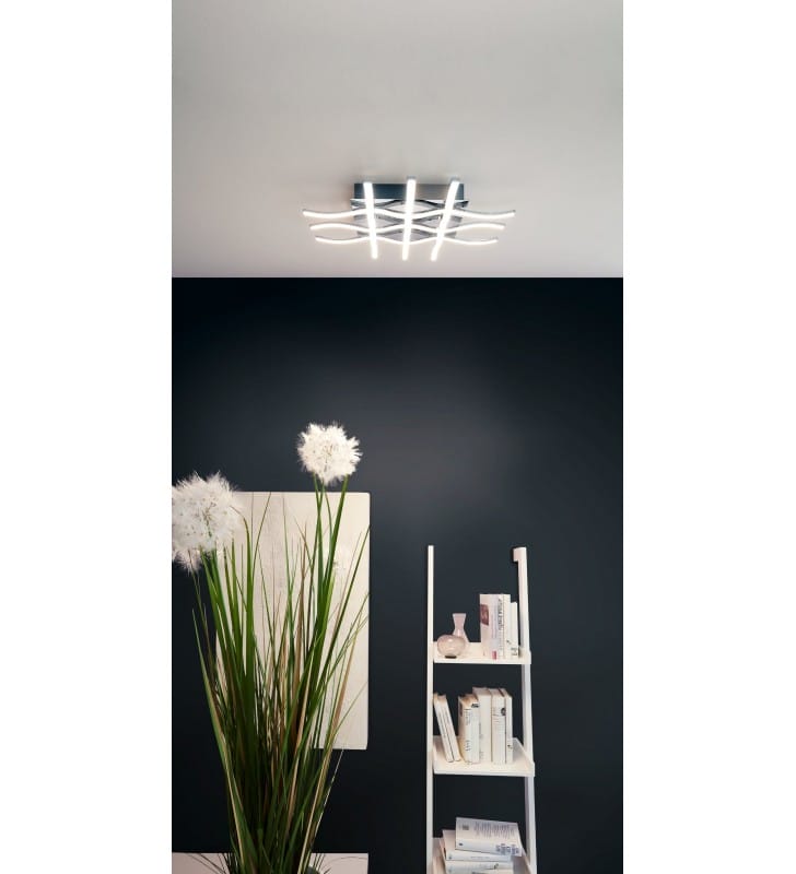 Lampa LED na sufit Lasana1 nowoczesna chromowana na przedpokój do salonu sypialni