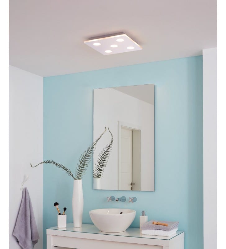Plafon łazienkowy Cabus LED kwadratowy chrom styl nowoczesny