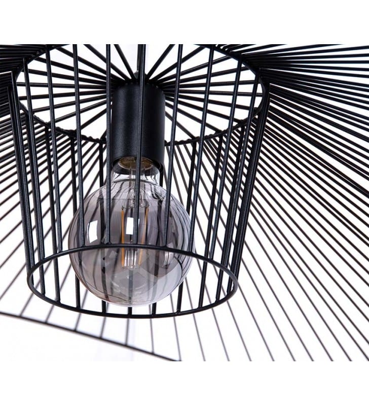 Designerska czarna lampa wisząca z metalu Kapelusz duża