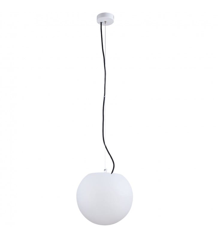 Cumulus 30cm zewnętrzna lampa wisząca biała kula IP65 Nowodvorski